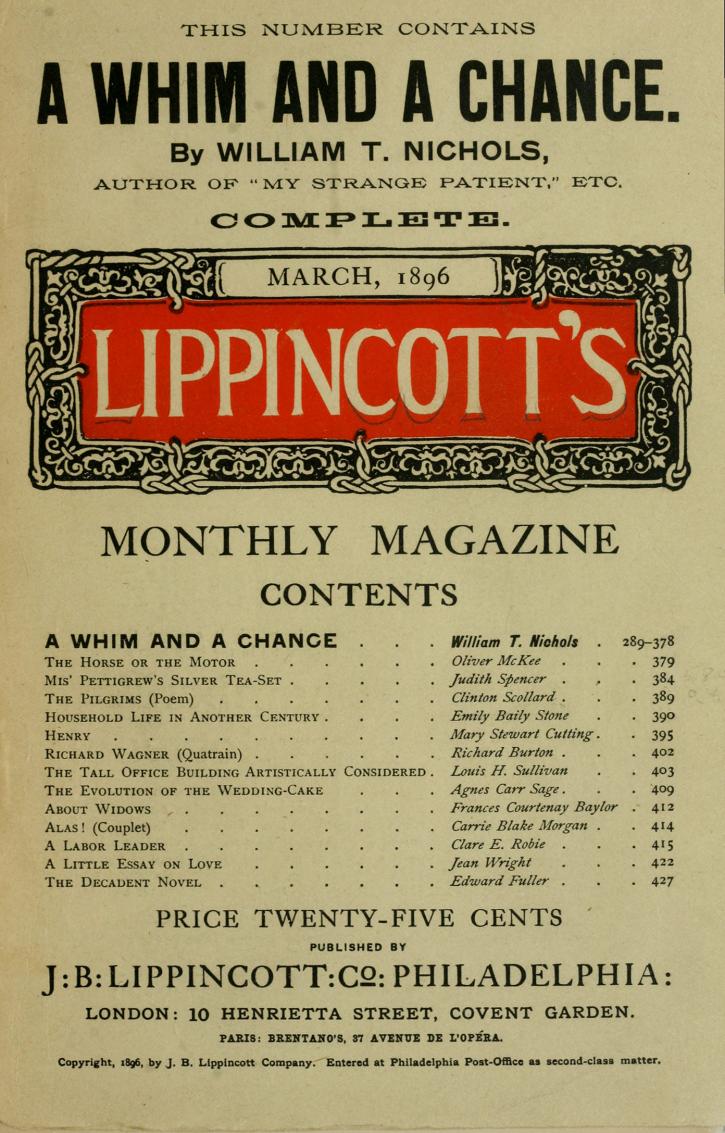 Lippingcott's Monthly Magazine vom 23. März 1896